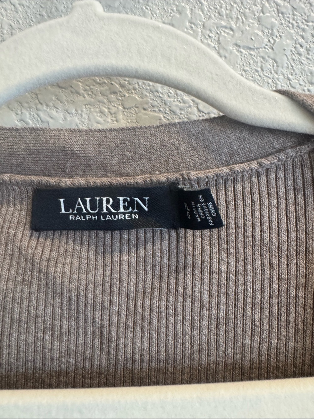 Ralph Lauren Open-Front Cardigan Sweater - Taupe - Picture 4 of 5